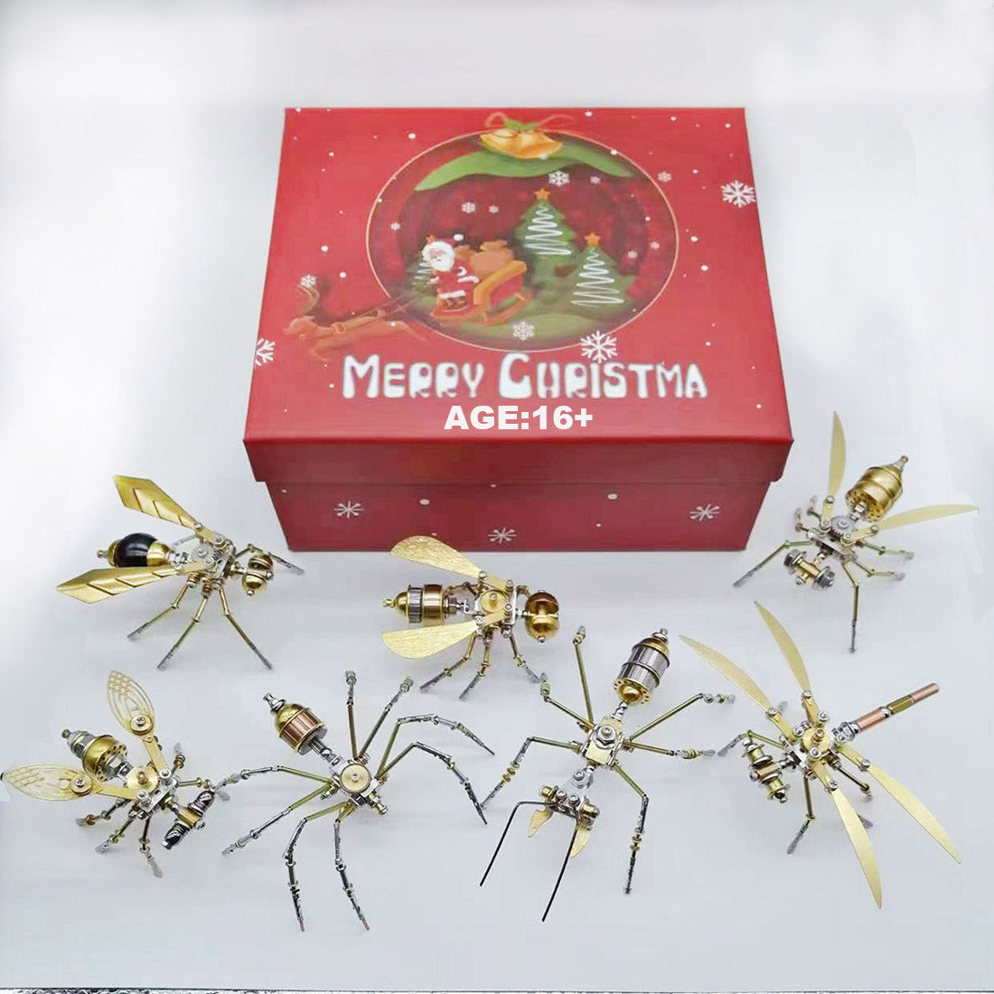steampunk-small-insects-3d-diy-christmas-metal-puzzle-model-kits-295pcs-7pcs-set