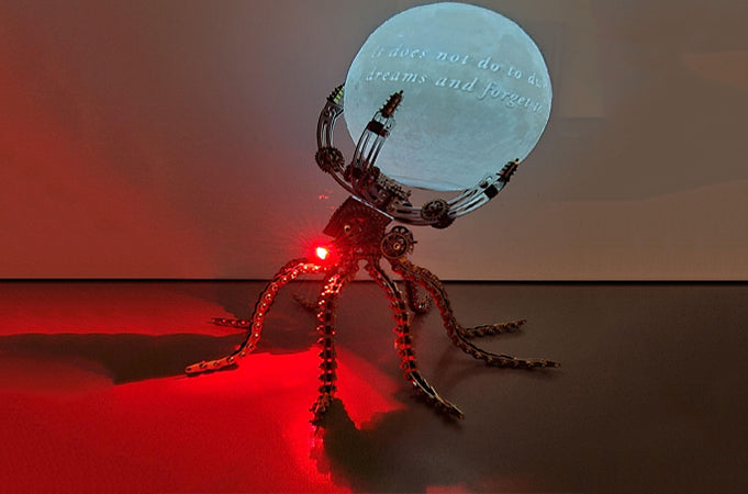 Steampunk Octopus on the Moon Light Lamp  | Russell Review