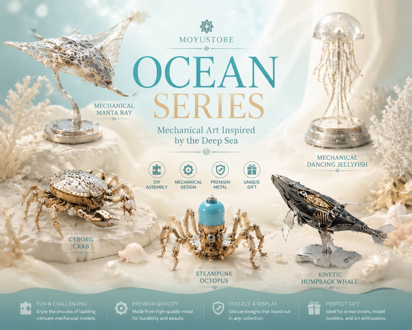 Ocean Series — Exploring Mechanical Interpretations of Ocean Life