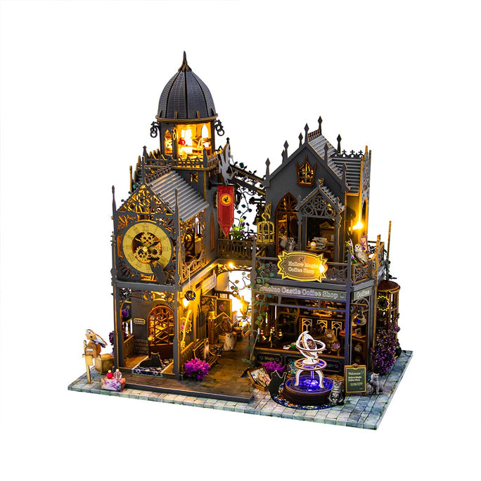 Gothic William Castle DIY Book Nook with LED Light Music Box Kits