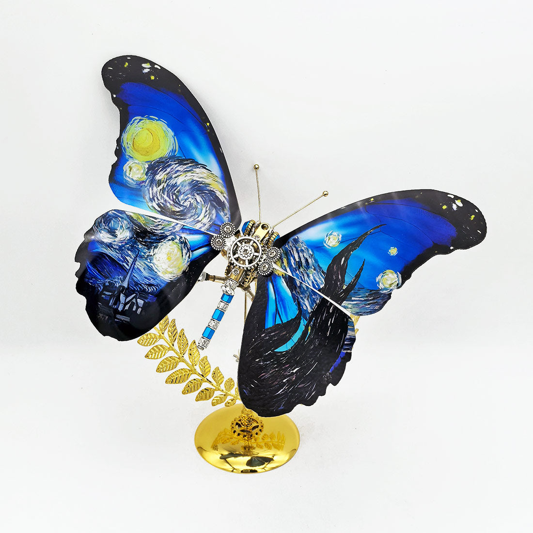 Steampunk Starry Night Blue Morpho Butterfly Metal Model DIY Kits