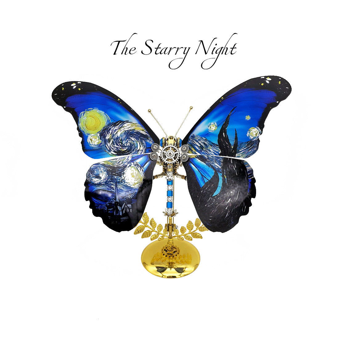 Steampunk Starry Night Blue Morpho Butterfly Metal Model DIY Kits