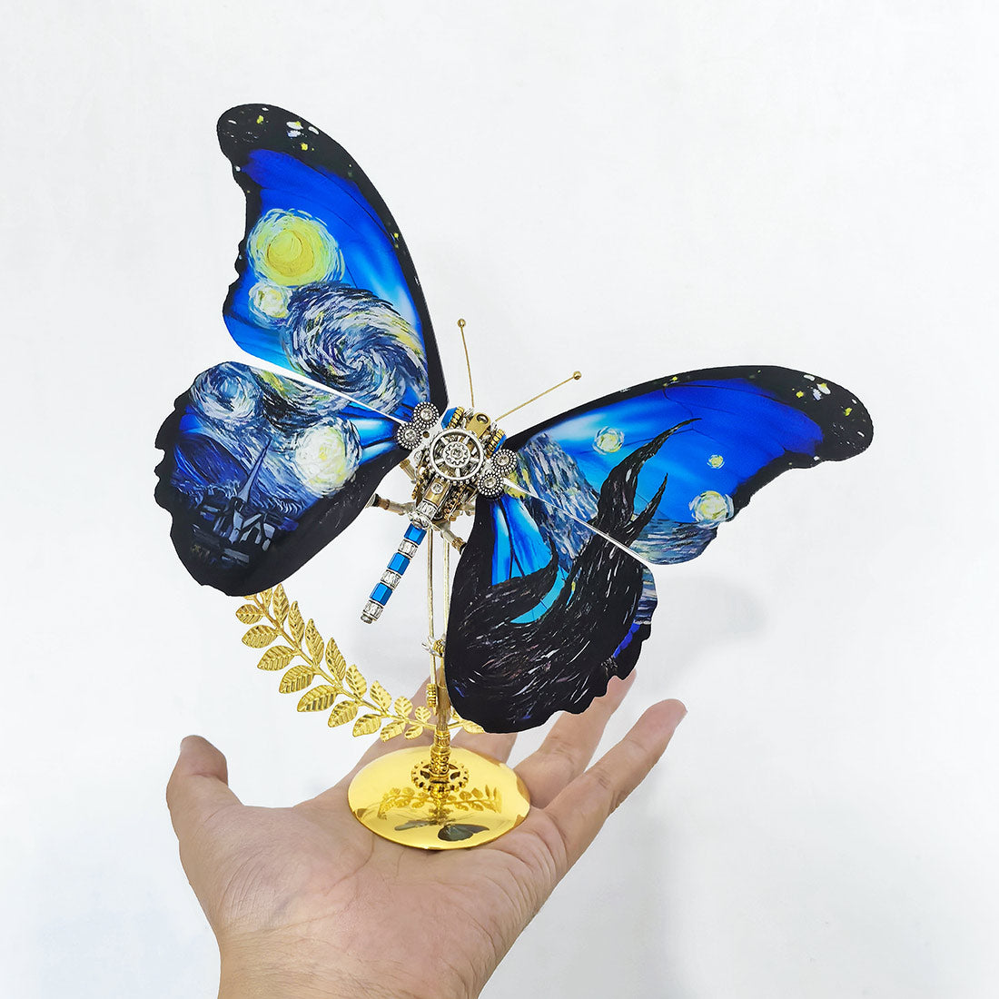 Steampunk Starry Night Blue Morpho Butterfly Metal Model DIY Kits