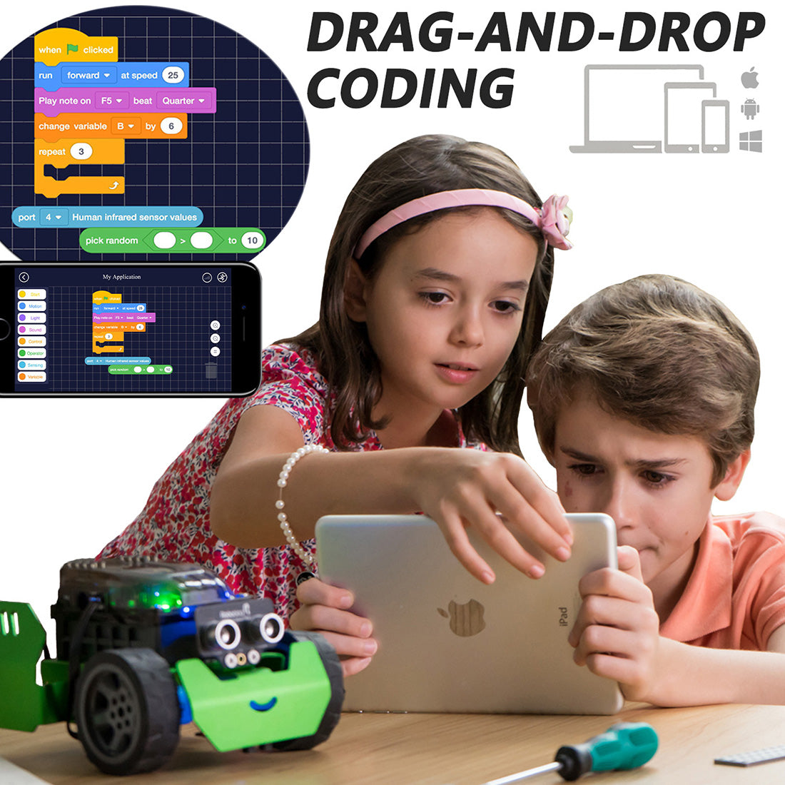 Robobloq Q-Scout STEM Kits For Kids Ages 8-12, Programmable Toys, Learn  Robotics, Electronics, Scratch, Arduino and Python - AliExpress