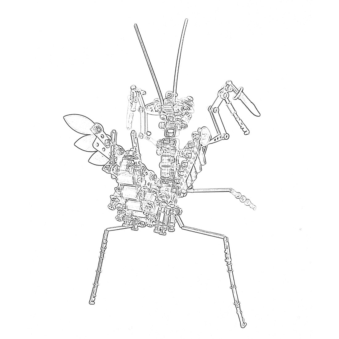 3D Metal Kits DIY Mechanical Mantis Assembly Model 350+PCS