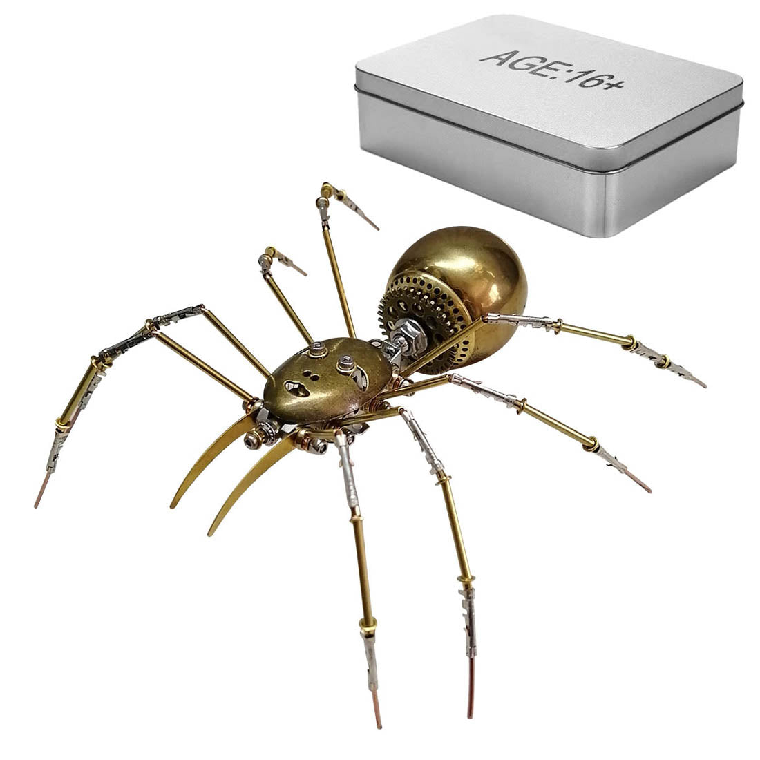 3D Metal Puzzle Human-faced Spider Mechanical Insect Assembly Model 130+PCS