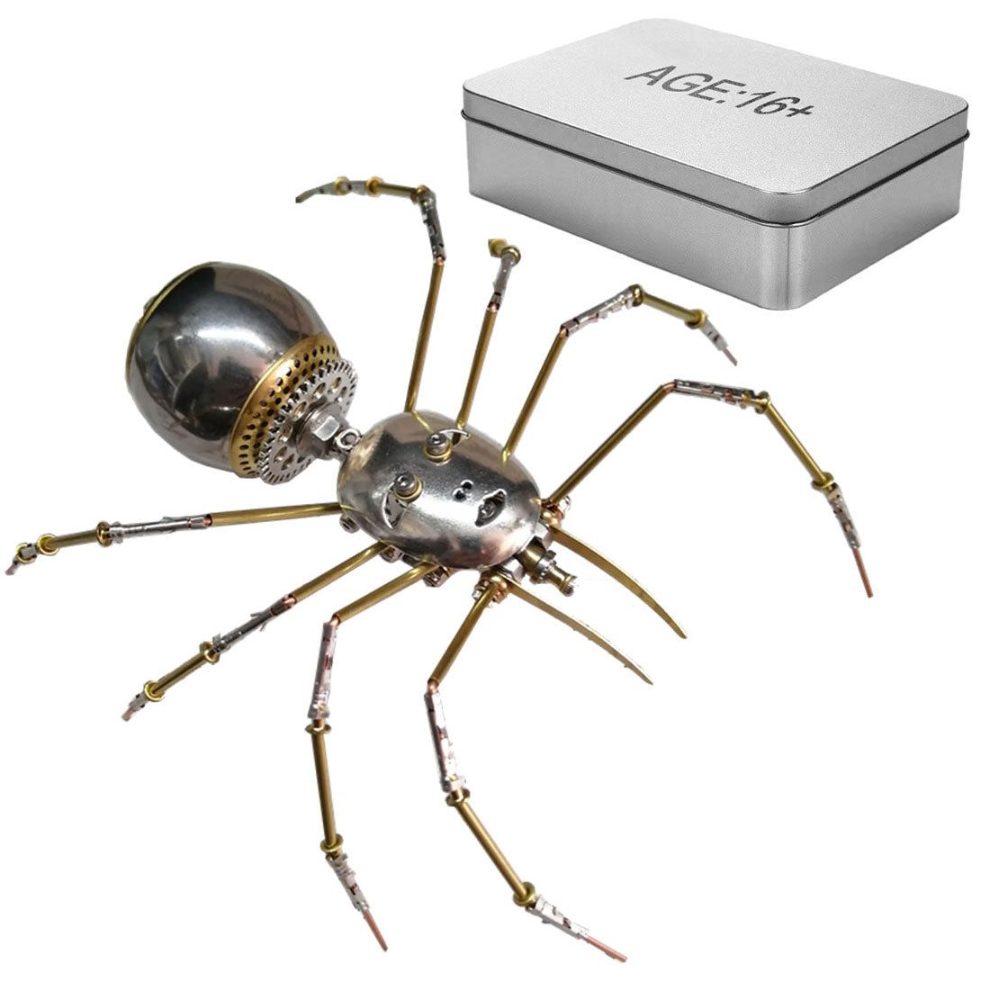 3D Metal Puzzle Human-faced Spider Mechanical Insect Assembly Model 130+PCS