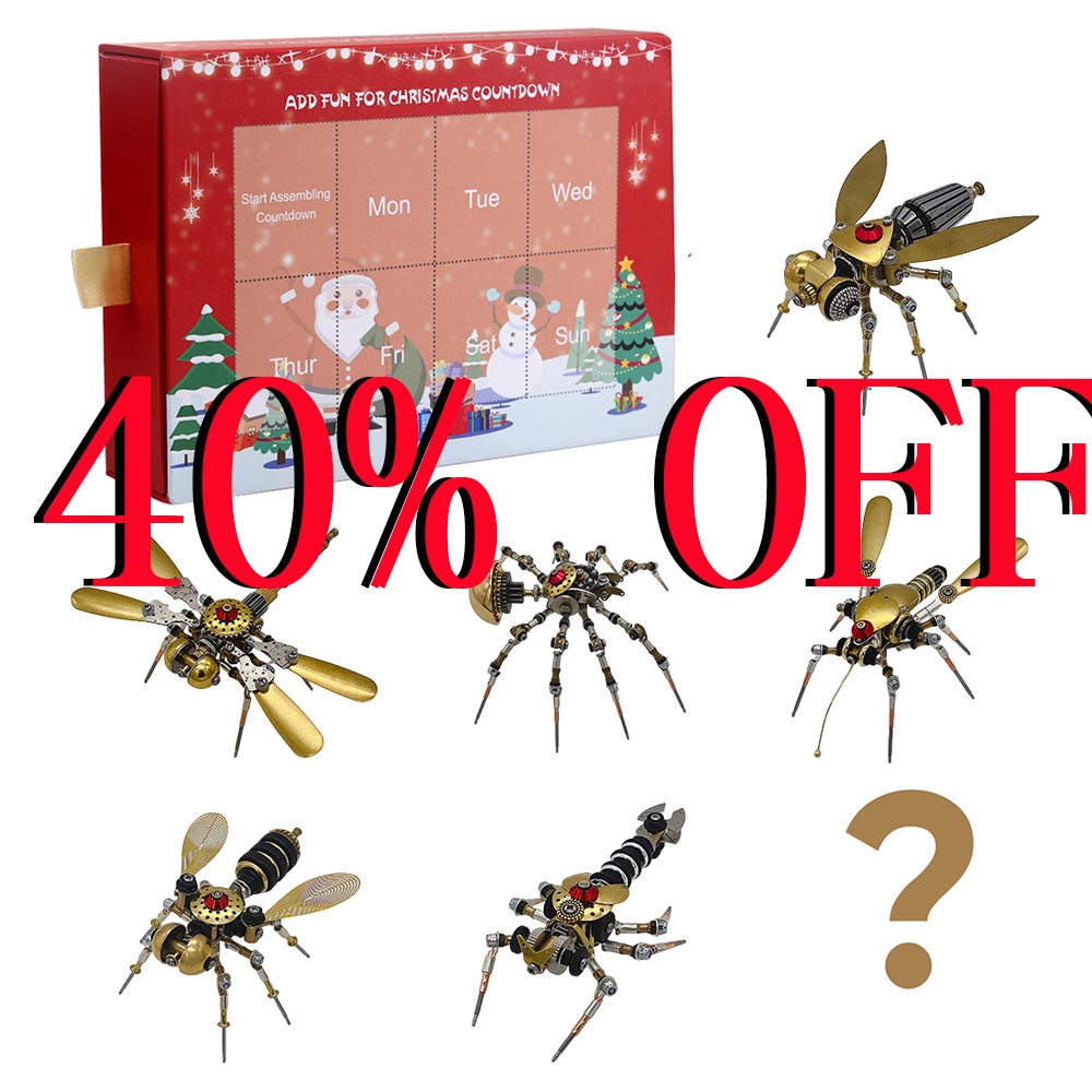 Moyustore Tiny Steampunk Insects 3D Metal Bugs Mosquito Earwigs Bee Model Kits Gadgets