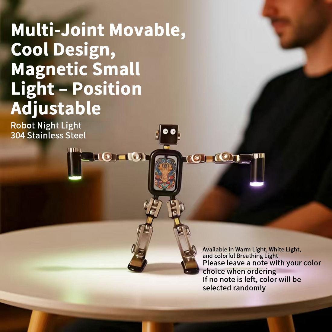 Articulated Robot Desk Lamp Creative Collectible Figure(Pre-Assembled)