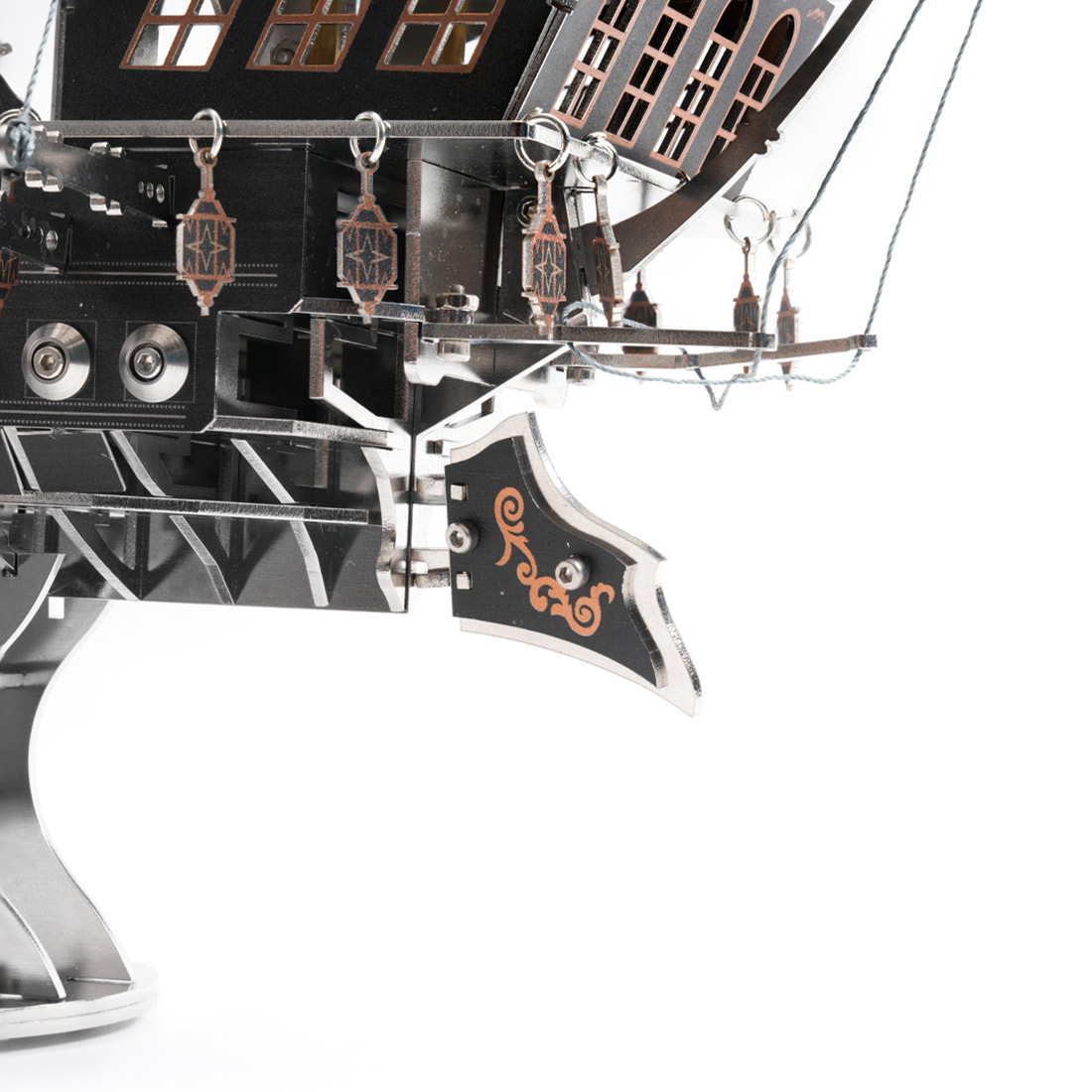 Black Metal 3D Pirate Ship Model Kit 300+ PCS DIY Sailing Ship Creative Mechanical Display Build Kit