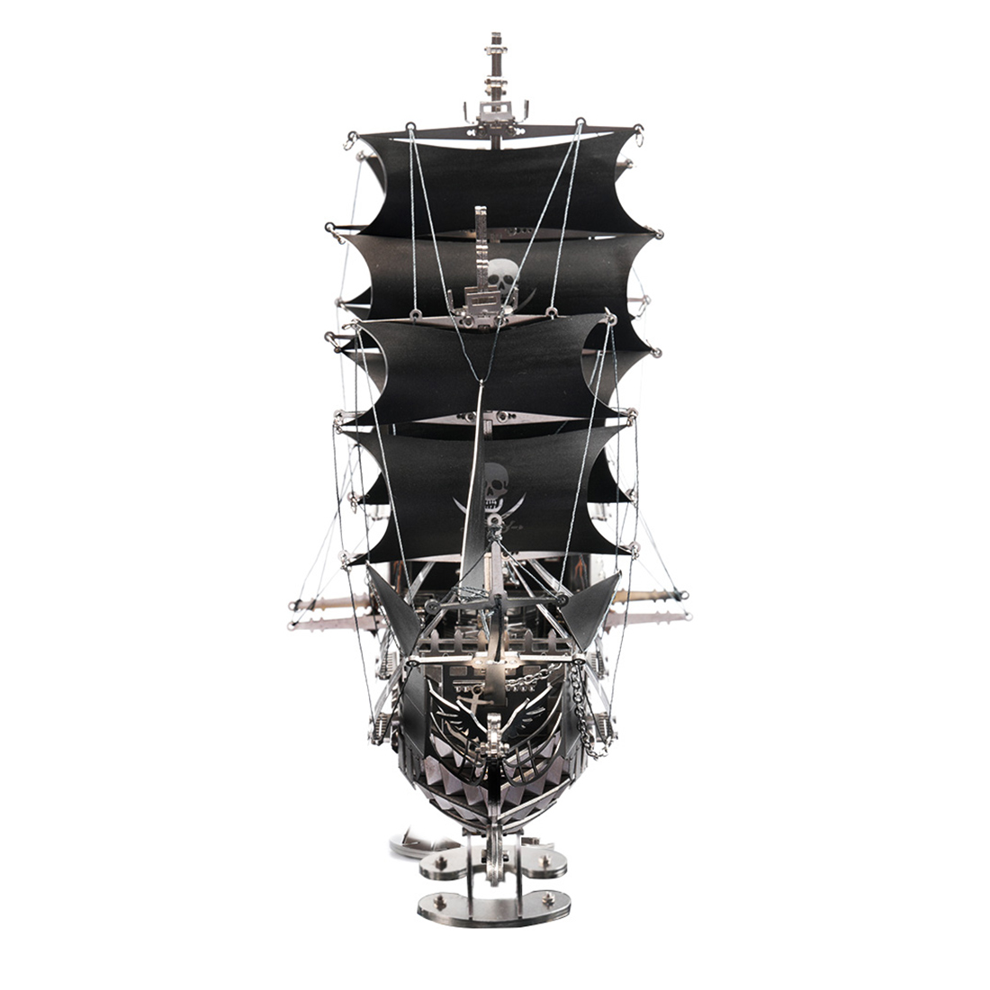 Black Metal 3D Pirate Ship Model Kit 300+ PCS DIY Sailing Ship Creative Mechanical Display Build Kit