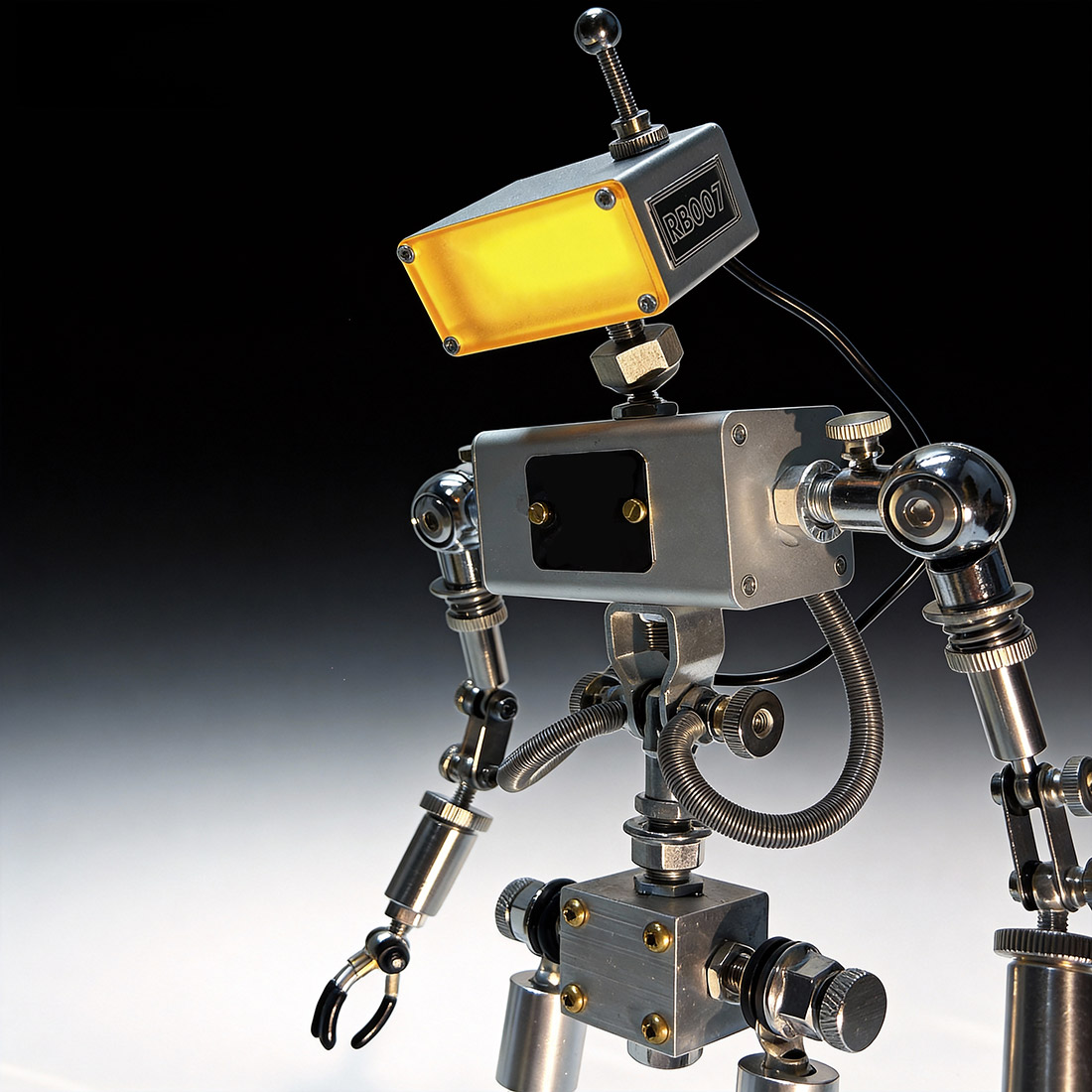 Futuristic Robot Desk Decoration with Adjustable Ambient Light(Pre-Assembled)