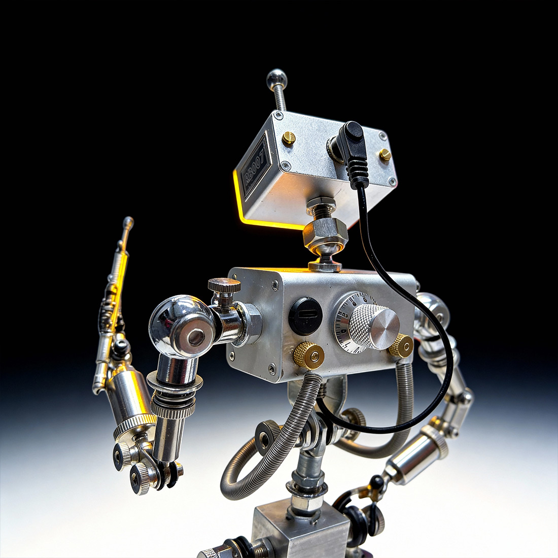 Futuristic Robot Desk Decoration with Adjustable Ambient Light(Pre-Assembled)