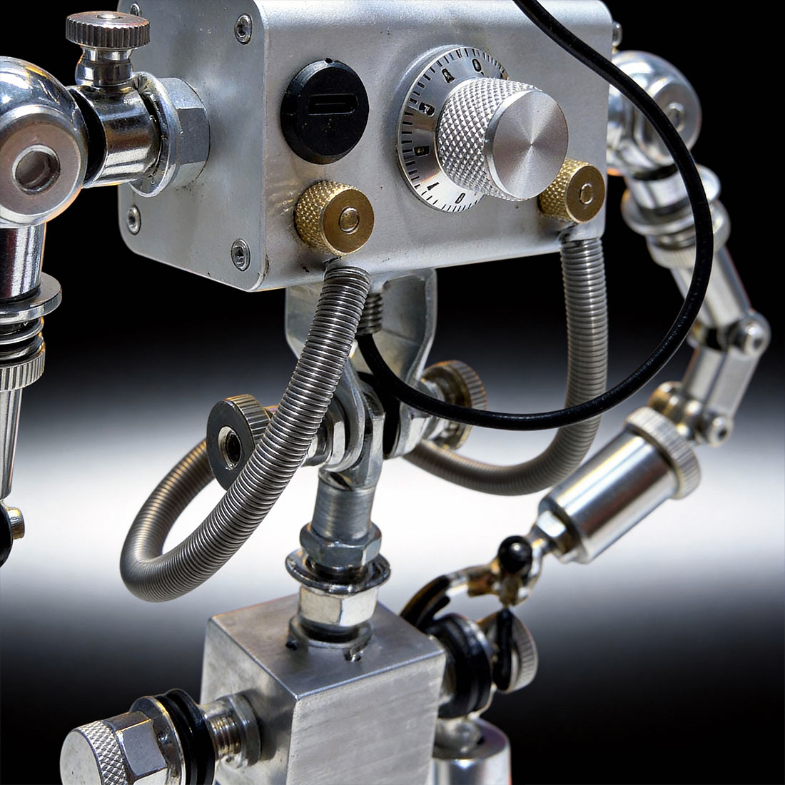 Futuristic Robot Desk Decoration with Adjustable Ambient Light(Pre-Assembled)