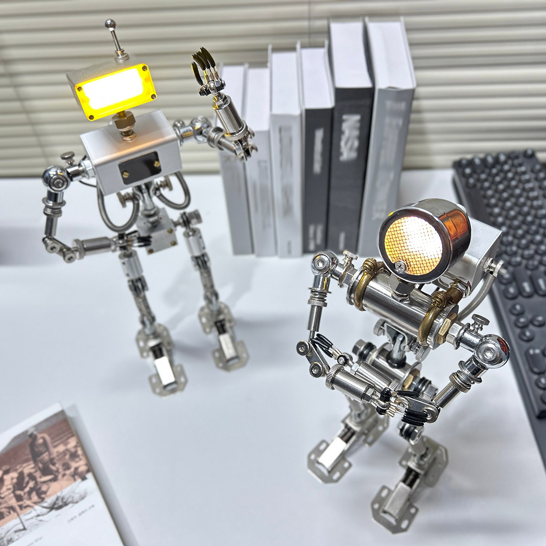 Futuristic Robot Desk Decoration with Adjustable Ambient Light(Pre-Assembled)