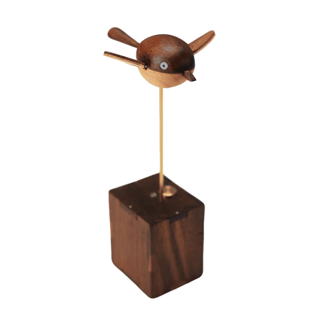 Handcarved Wooden Long-Tailed Tit Automata Mechanical Sculpture