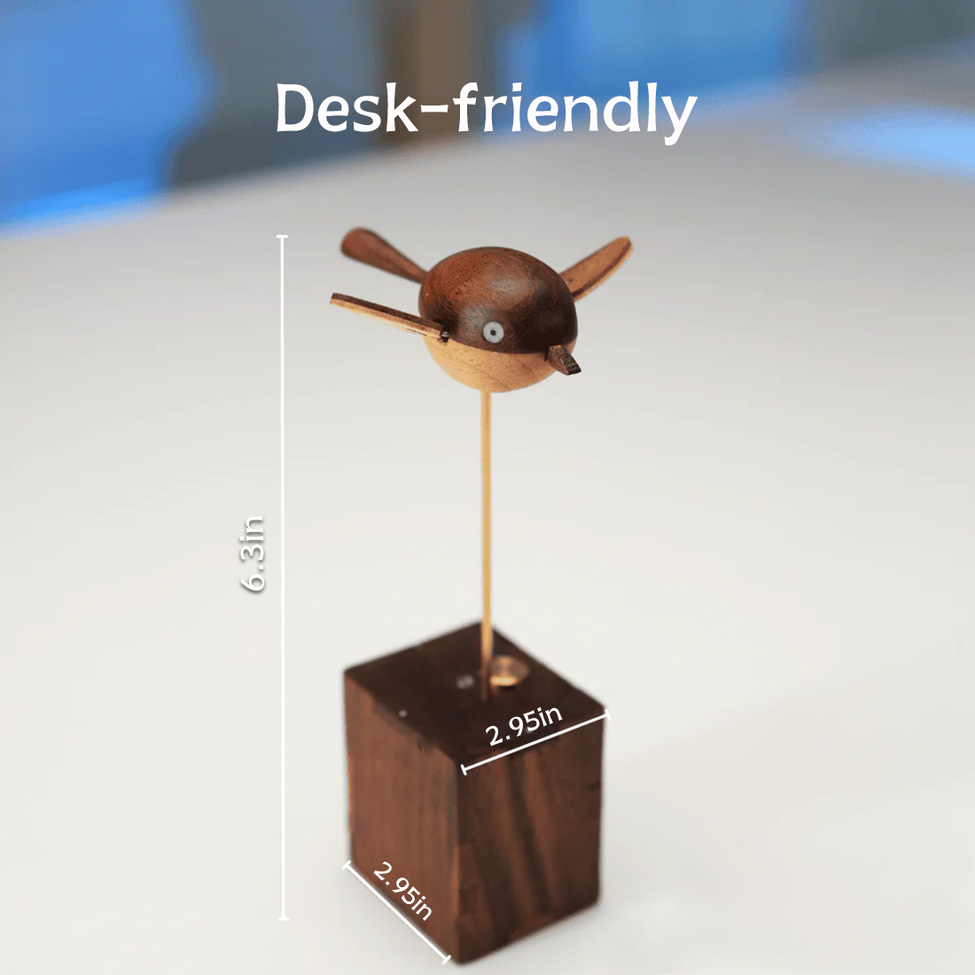 Handcarved Wooden Long-Tailed Tit Automata Mechanical Sculpture