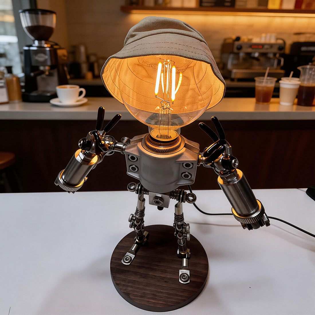 Industrial Style Robot Desk Lamp with Ambient Lighting(Pre-Assembled)