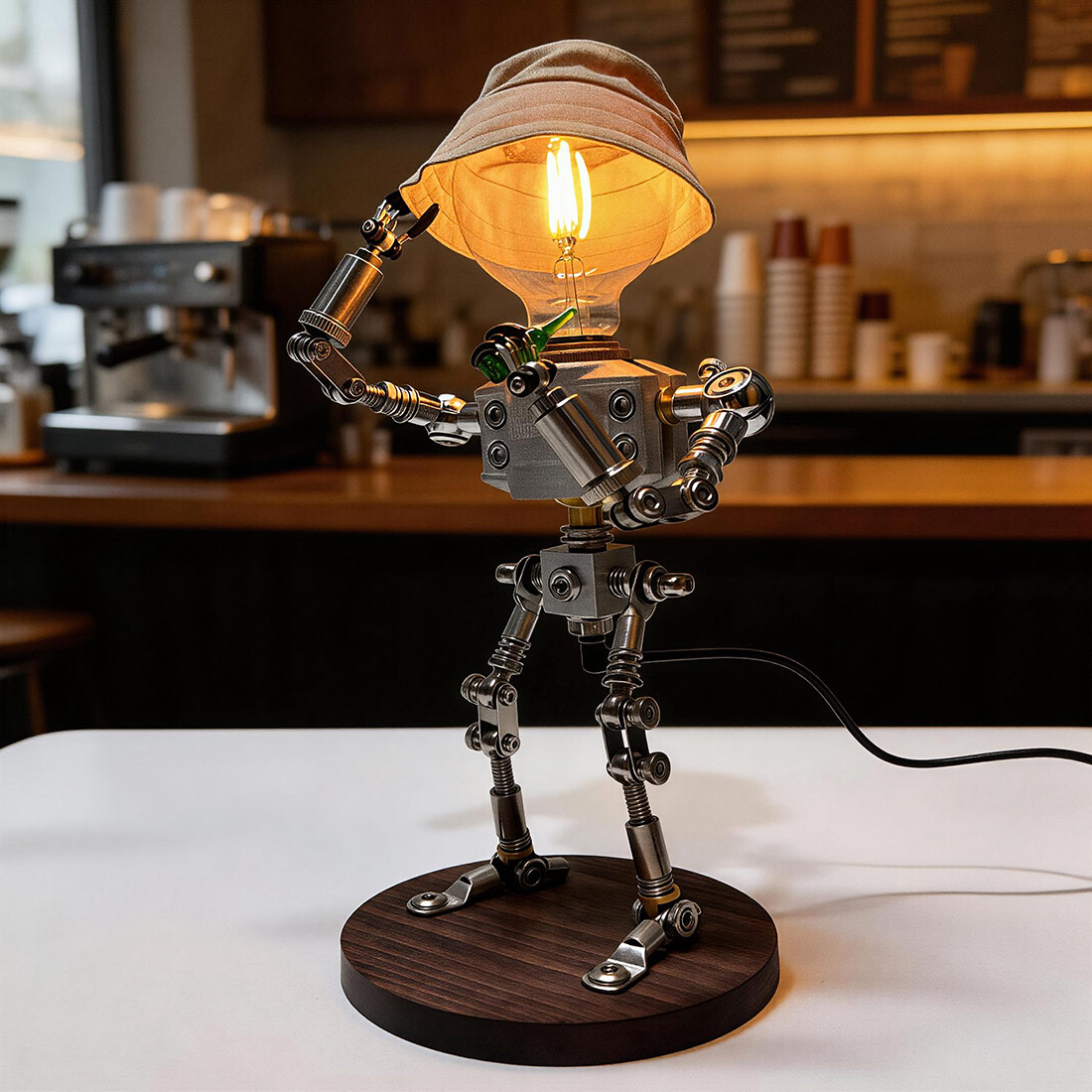 Industrial Style Robot Desk Lamp with Ambient Lighting(Pre-Assembled)