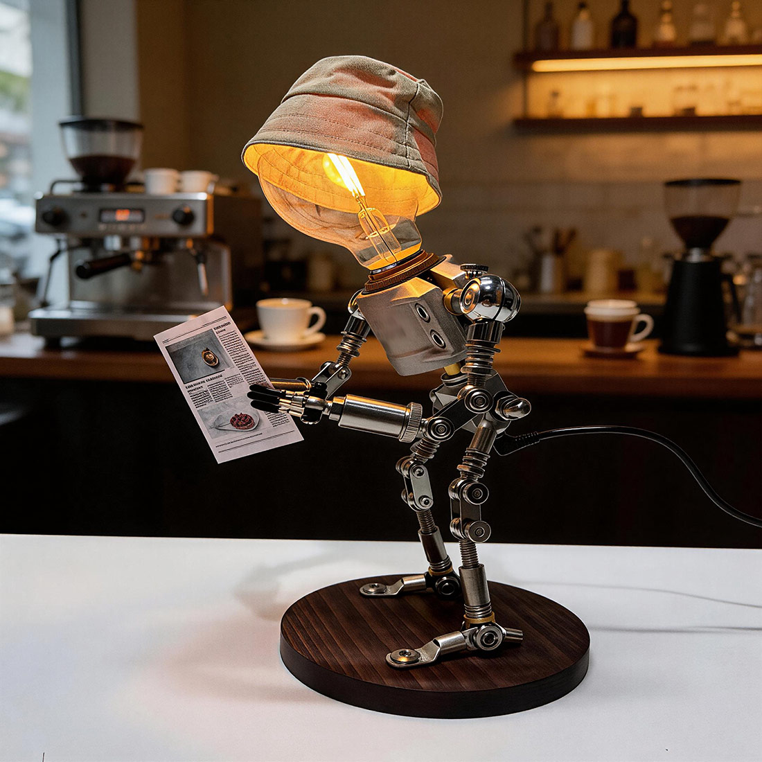 Industrial Style Robot Desk Lamp with Ambient Lighting(Pre-Assembled)