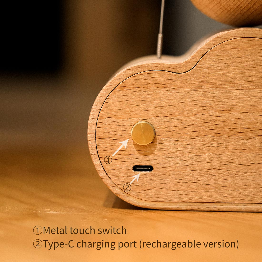 Illuminated Wooden Flying Pig Kinetic Sculpture Handmade Dynamic Animal Model Desktop Relaxation Decor Non Music Box