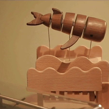 Wooden Whale Kinetic Sculpture Handmade Dynamic Marine Animal Model Desktop Relaxation Decor Non Music Box