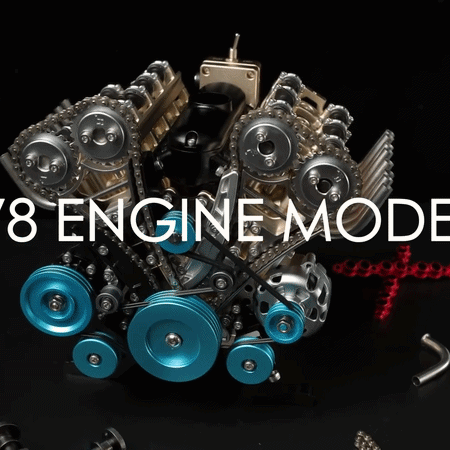 V8 Engine TECHING 3D Metal Mechanical Engine Model Science Experiment Boys Toy 500+Pcs