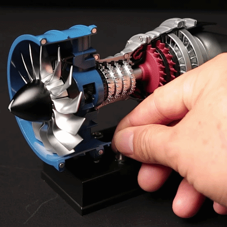 TECHING DM122 DIY Metal Turbofan Engine Model Building Kits 170PCS+ Pocket Size