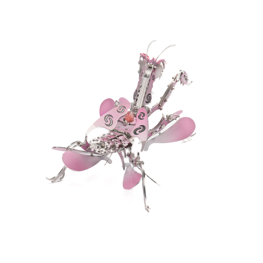 Orchid Mantis 3D DIY Mechanical Metal Insect Model Kit 100+ PCS Creative Trendy Display Pink