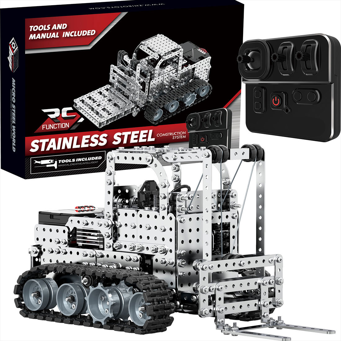 RC Metal Forklift  3D Metal Model Kit for Adults 1476 PCS Difficult Puzzle