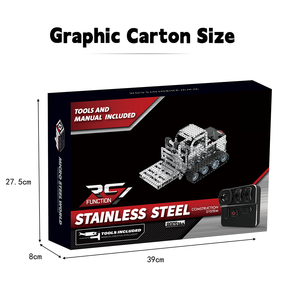 RC Metal Forklift  3D Metal Model Kit for Adults 1476 PCS Difficult Puzzle