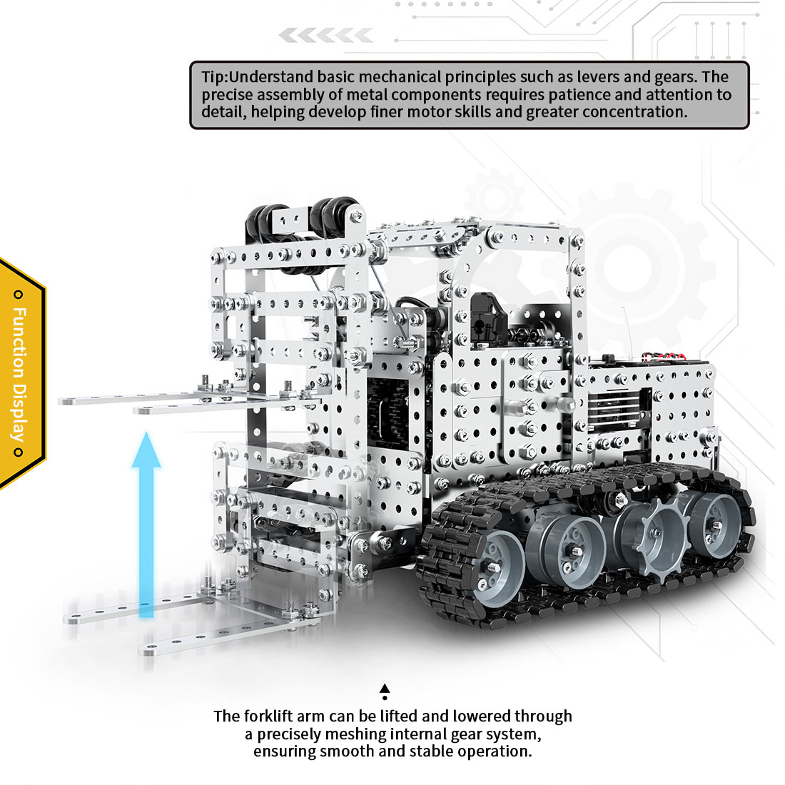 RC Metal Forklift  3D Metal Model Kit for Adults 1476 PCS Difficult Puzzle