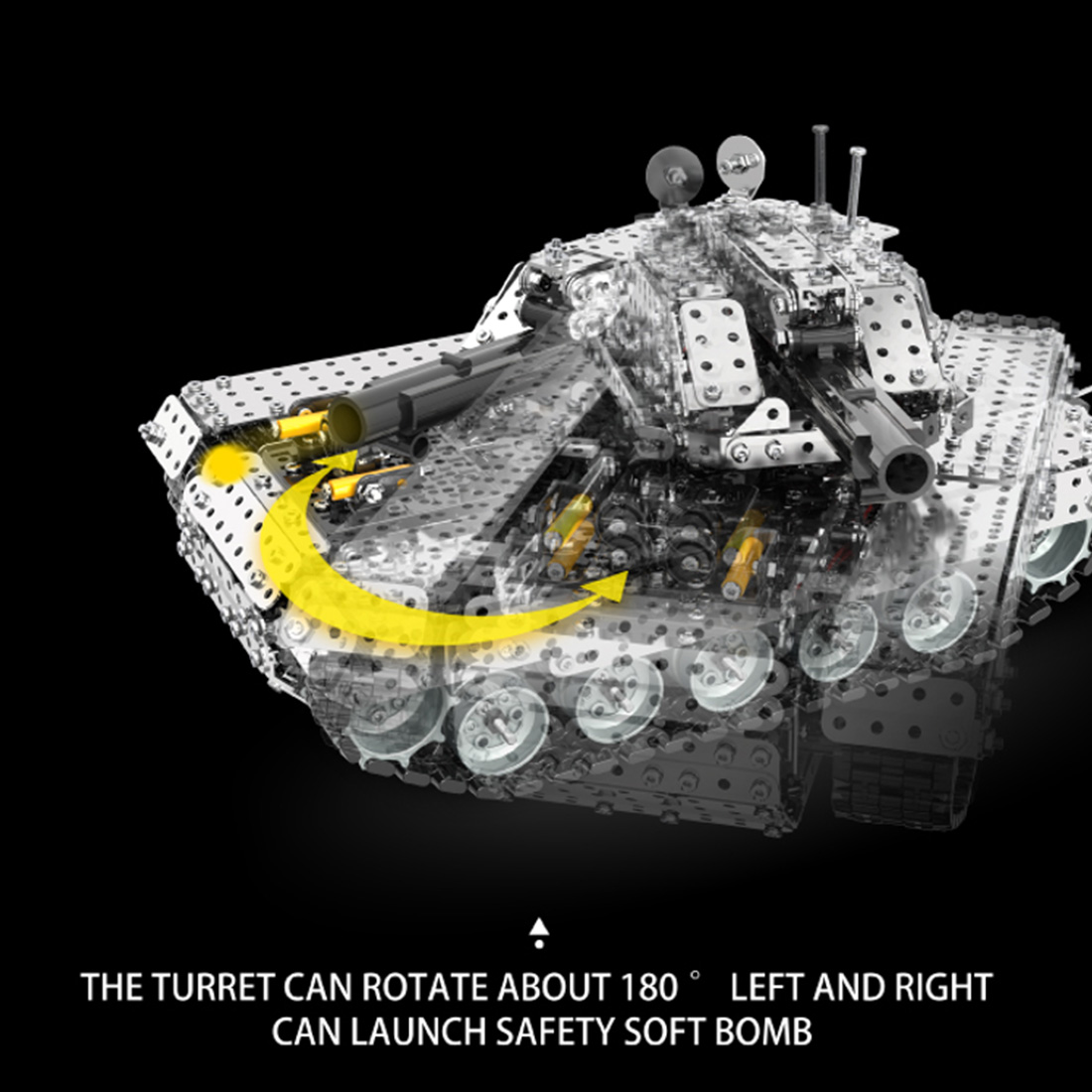 RC Metal Tank 3D Metal Model Kit for Adults 1715 PCS Difficult Puzzle