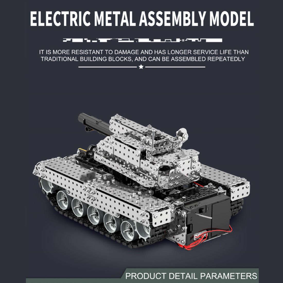 RC Metal Tank 3D Metal Model Kit for Adults 1715 PCS Difficult Puzzle