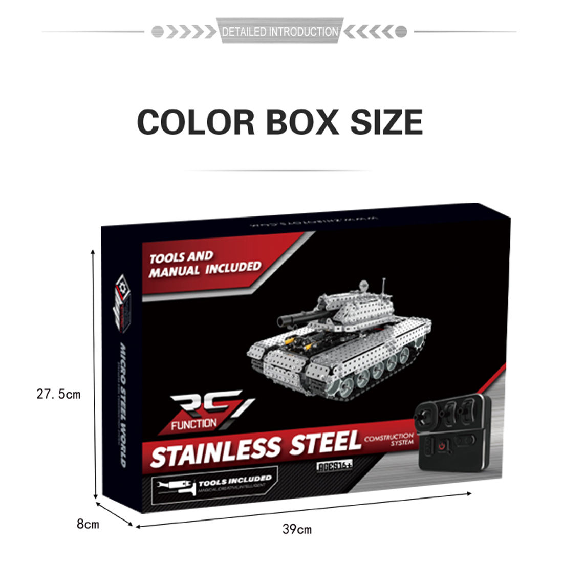 RC Metal Tank 3D Metal Model Kit for Adults 1715 PCS Difficult Puzzle