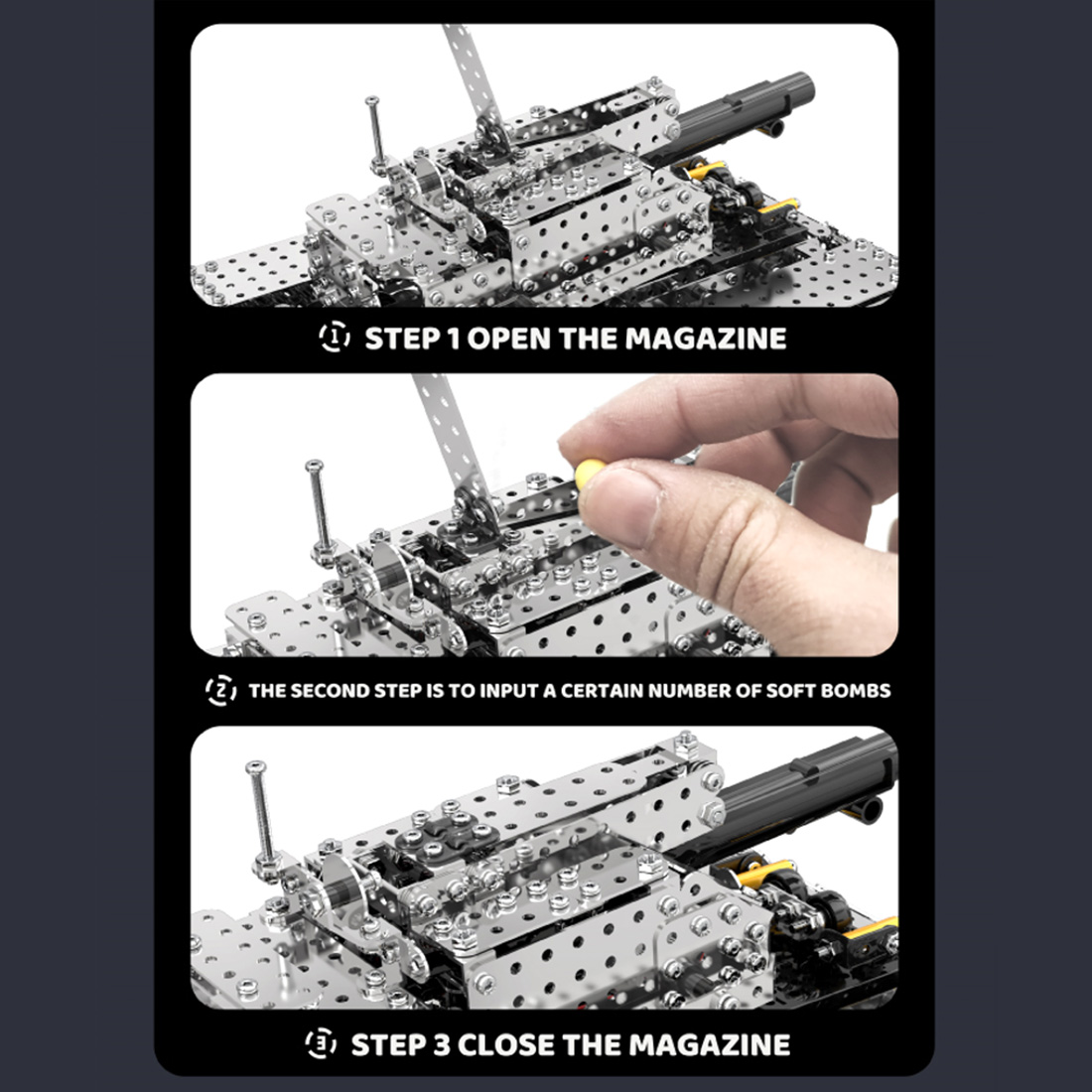 RC Metal Tank 3D Metal Model Kit for Adults 1715 PCS Difficult Puzzle