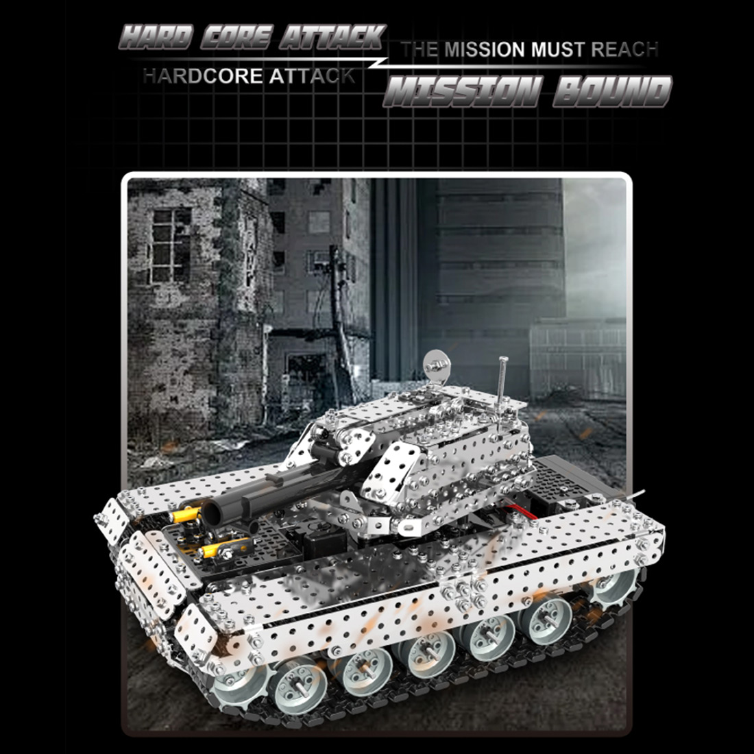 RC Metal Tank 3D Metal Model Kit for Adults 1715 PCS Difficult Puzzle