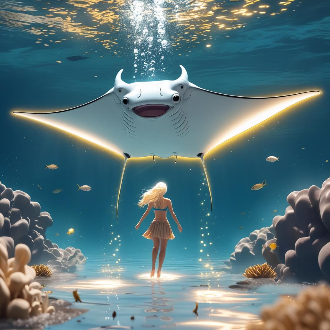 Mobula Rays Model Sci-fi White Mobula Manta Ray 3D Metal Mechanical DIY Model Kits Artwo