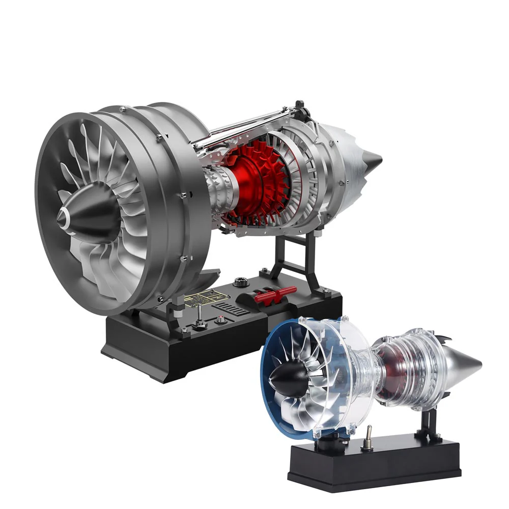 TECHING DM121 DIY Cutaway Dual Spool Turbofan Engine Model Kit 1/12 Scale High Bypass Metal Jet Engine Model