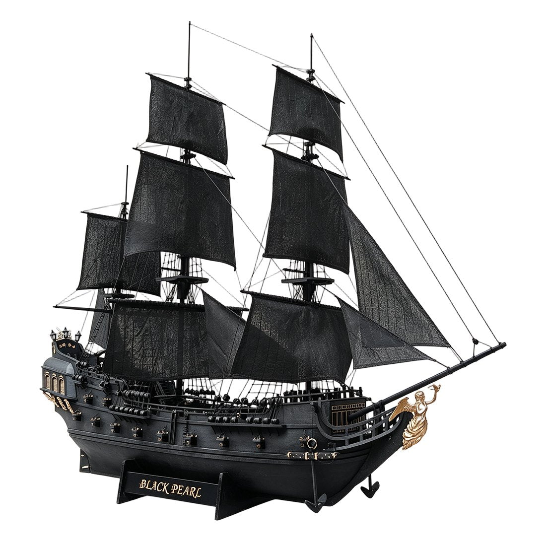 Black Pirate Ship 1/50 Scale Wooden Model Kit DIY Sailing Ship