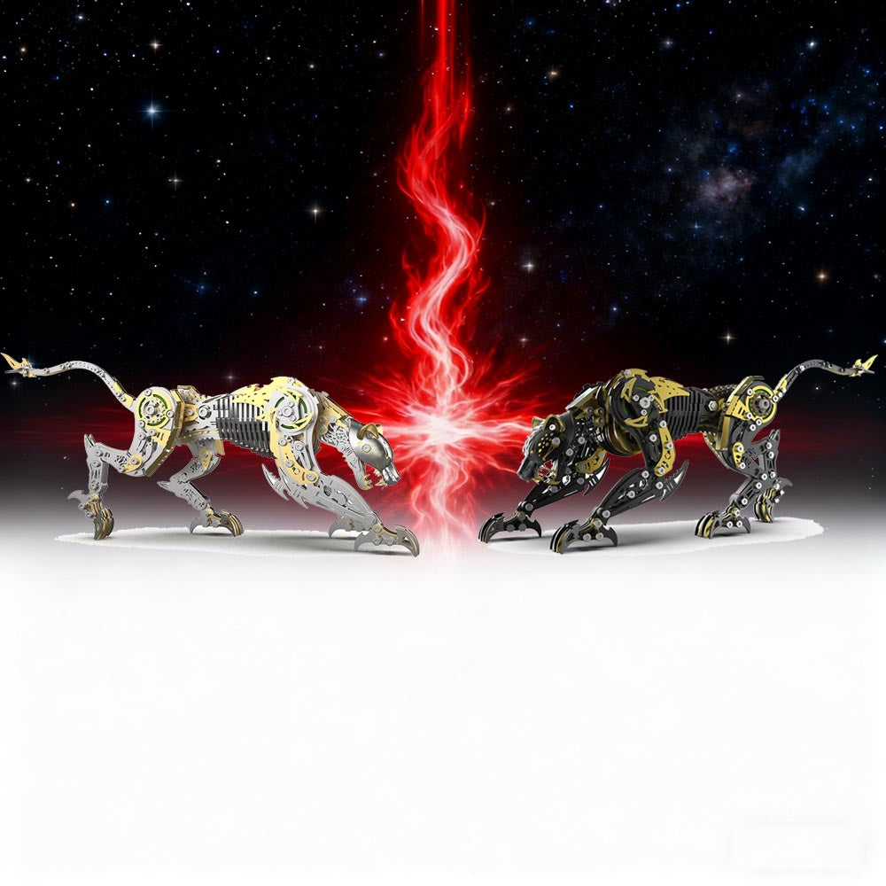 3D Metal Mechanical Angry Leopard Predator Model Kit for Adults 506PCS