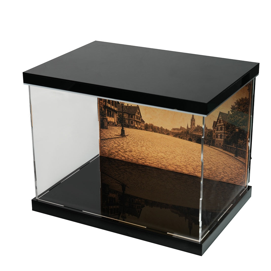 DM229 Clear Acrylic Display Case 3-Sided Dust Cover 32 × 22 × 22 cm