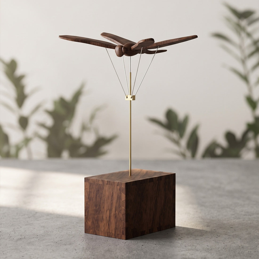 Mechanical Dragonfly Wooden Automaton Moving Wooden Sculpture