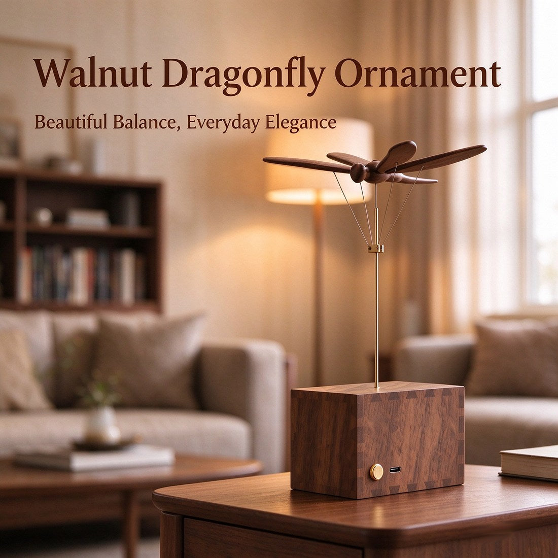 Mechanical Dragonfly Wooden Automaton Moving Wooden Sculpture