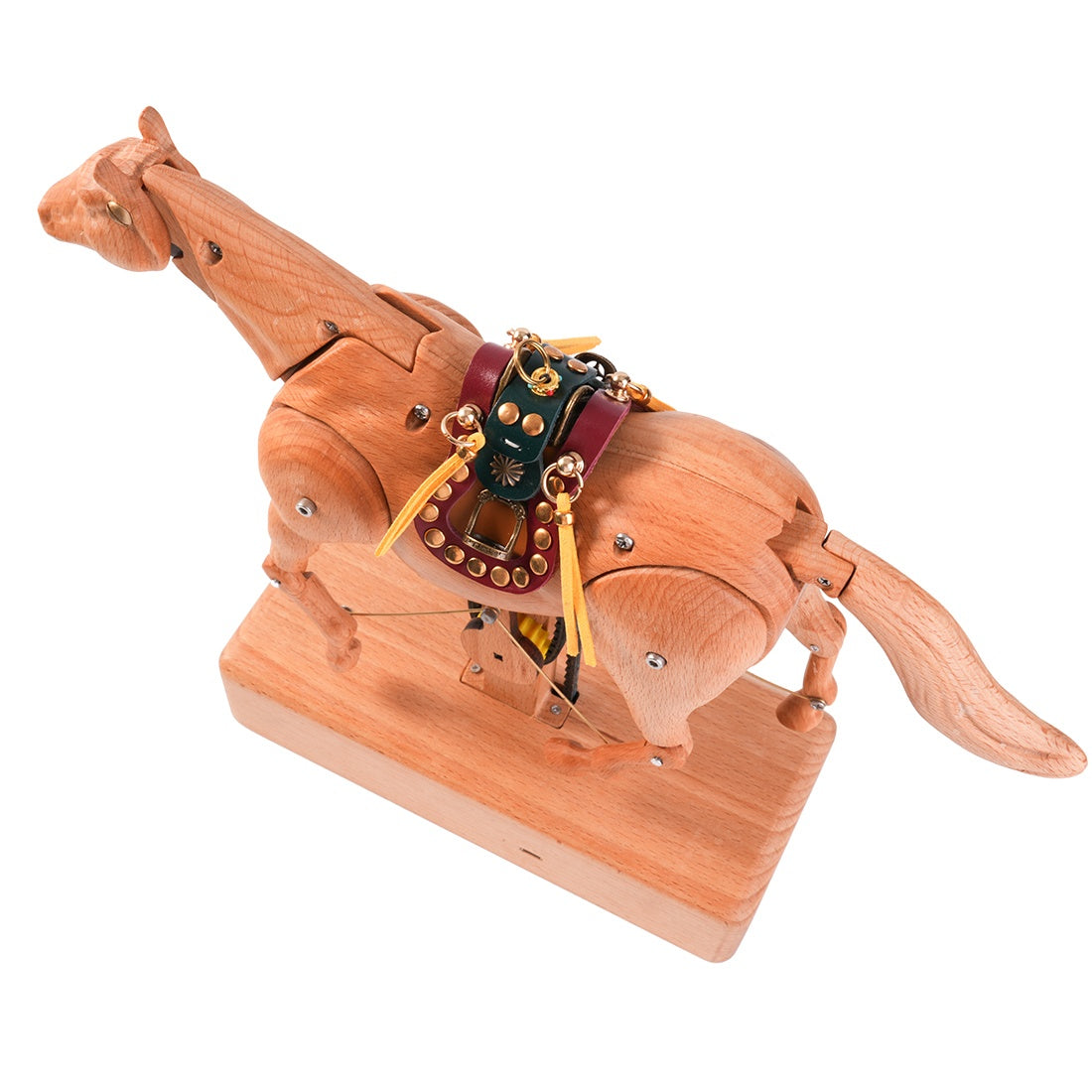Mechanical Horse Wooden Automaton Model Dynamic Kinetic Sculpture Moving Limbs and Tail Fully Assembled Model