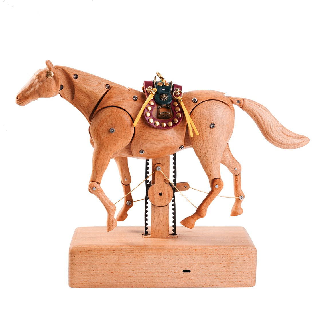 Mechanical Horse Wooden Automaton Model Dynamic Kinetic Sculpture Moving Limbs and Tail Fully Assembled Model
