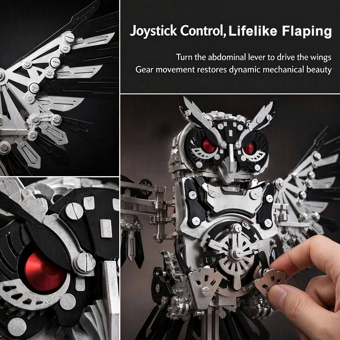 Metal Owl 3D Model DIY Mechanical Assembly Kit 700+ PCS