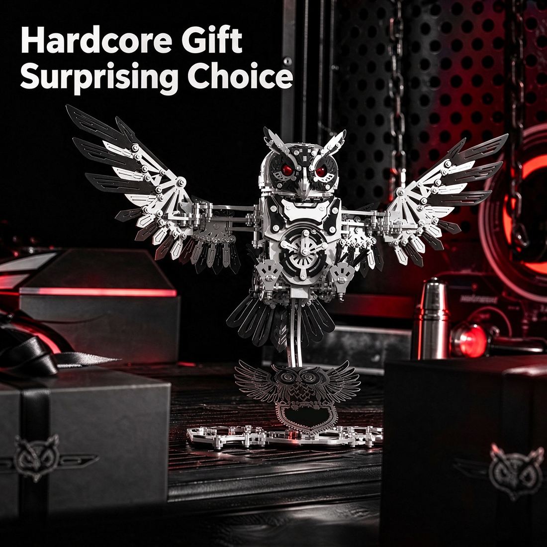 Metal Owl 3D Model DIY Mechanical Assembly Kit 700+ PCS