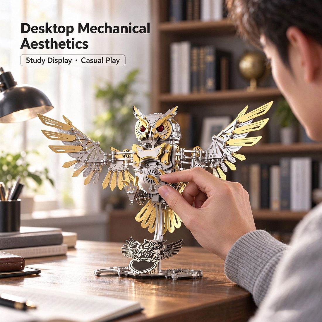 Metal Owl 3D Model DIY Mechanical Assembly Kit 700+ PCS