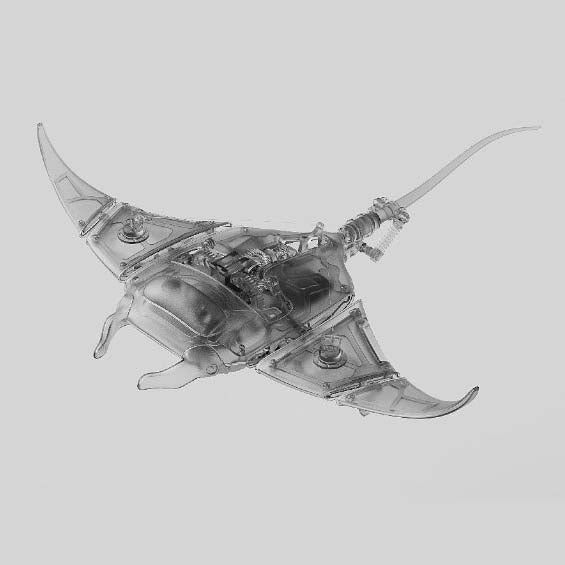 Mobula Rays Model Mechanical Silver Metallic Stingray Manta Rays Metal Model Building Ki